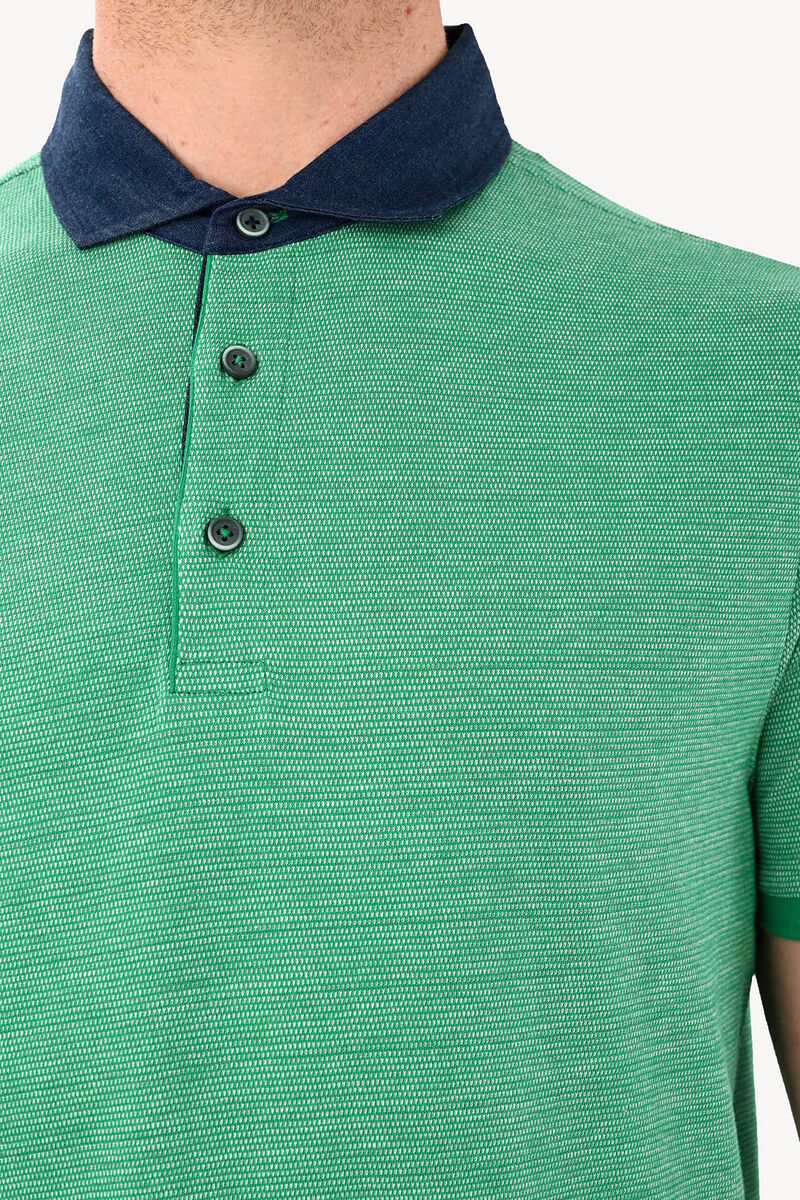 Erkek Yeşil Regular Fit Polo Yaka Tshirt - 4