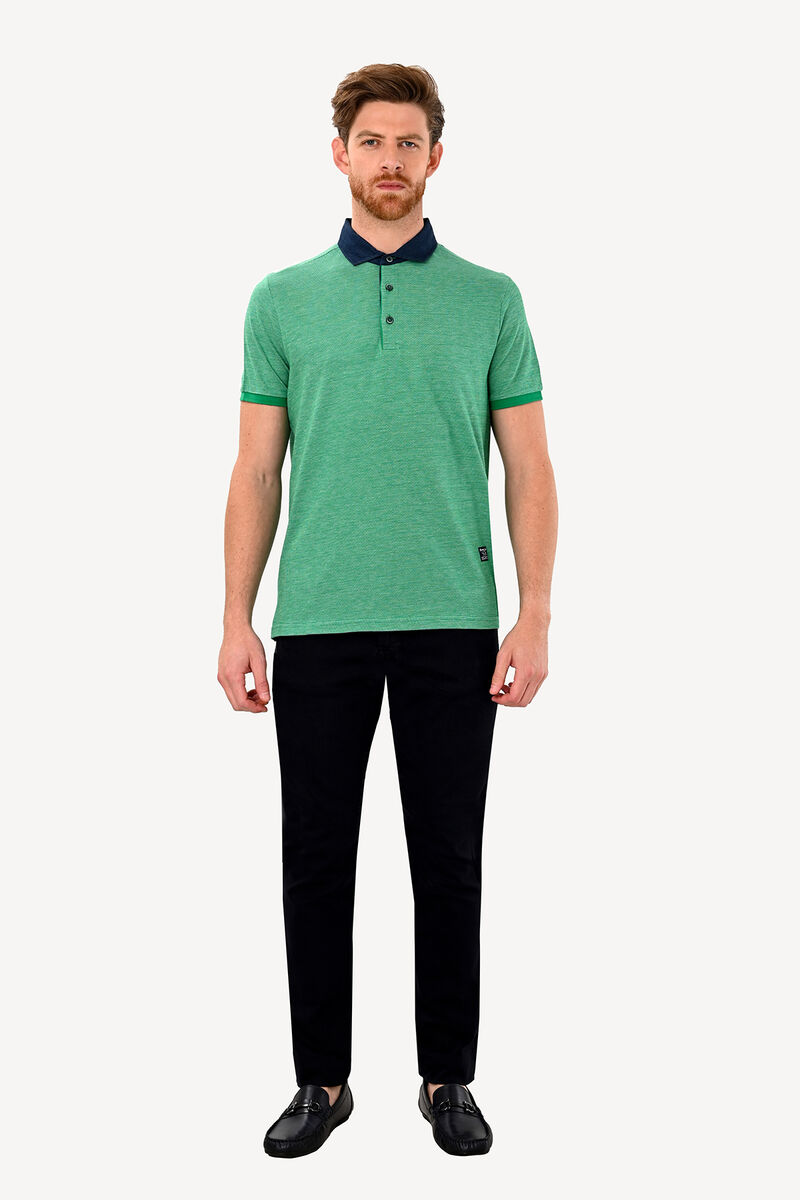 Erkek Yeşil Regular Fit Polo Yaka Tshirt - 3