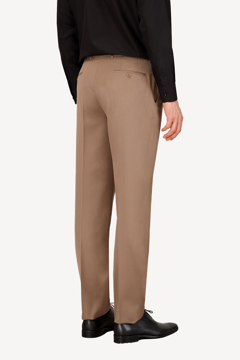 Erkek Kahverengi Klasik Kumaş Pantolon - 2