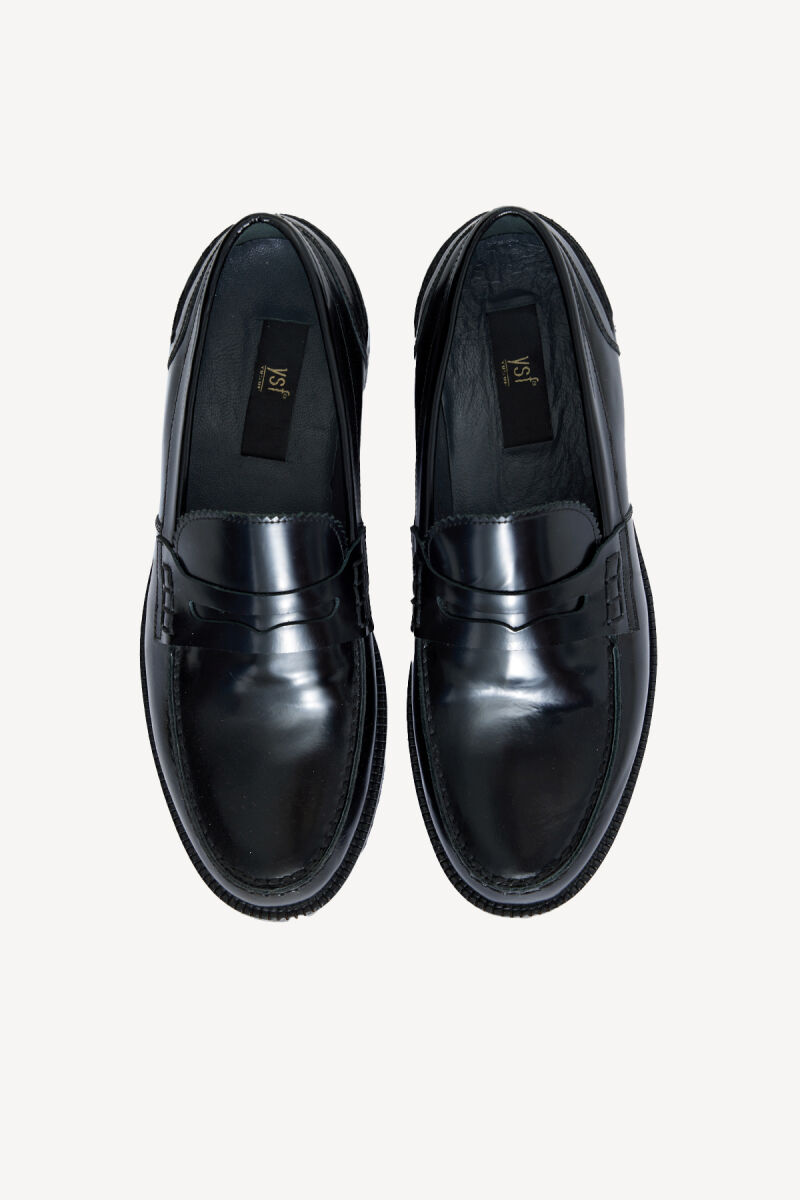 Erkek Siyah Klasik Bağcıksız Ayakkabı - 3