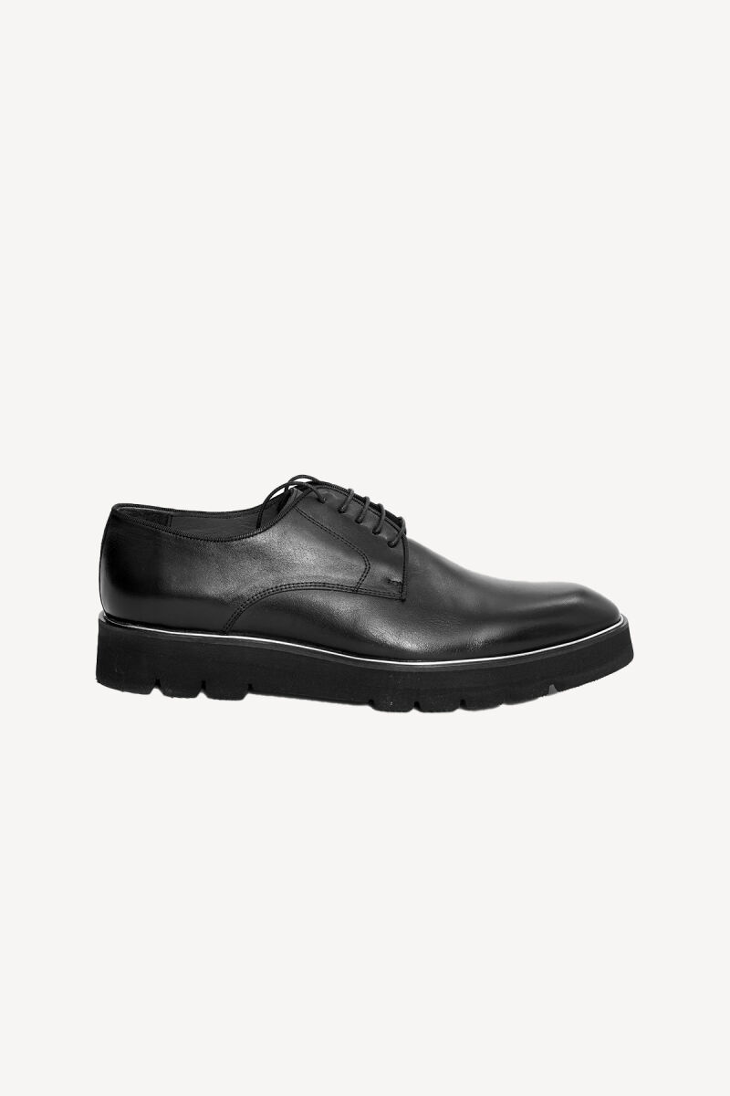 Erkek Siyah Bağcıklı Casual Ayakkabı - 1