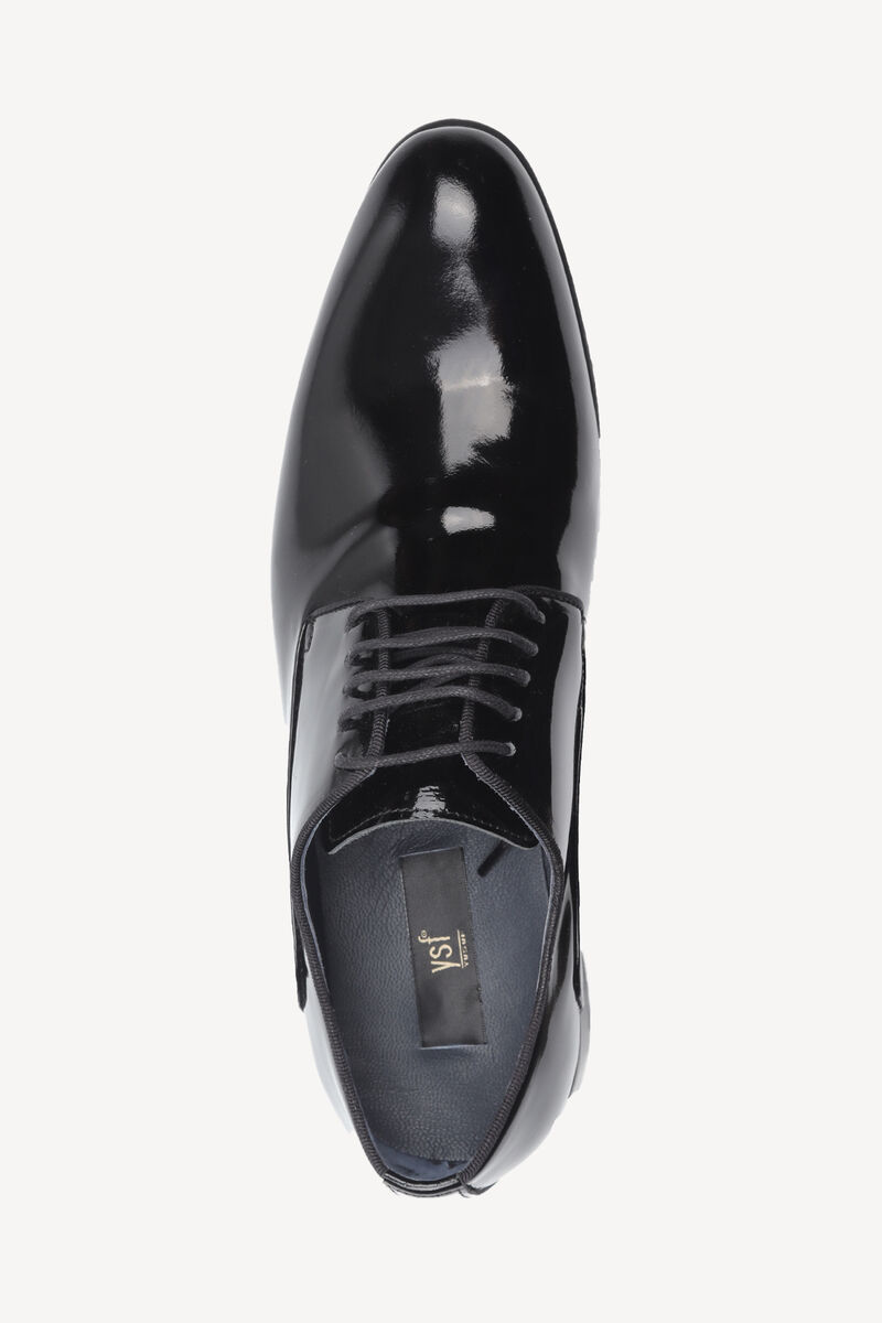 Erkek Siyah Bağcıklı Klasik Rugan Ayakkabı - 4