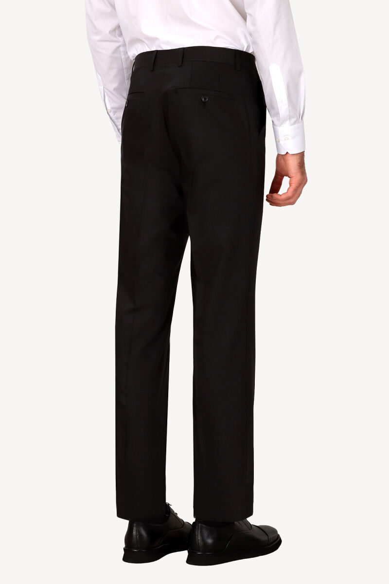 Erkek Siyah Regular Fit Kumaş Pantolon - 3
