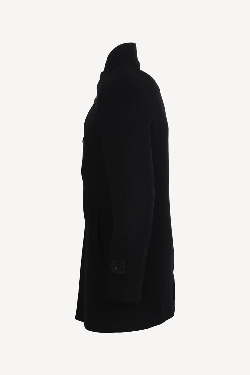 Erkek Siyah Dik Yaka Regular Fit Palto - 4